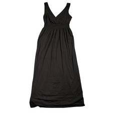 Old Navy Womens Large Black Smocked Waist V-Neck Cotton Modal Jersey Maxi Dress