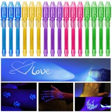 Colorful 16-Pack Invisible Ink Pens with UV Light   Perfect for Birthday Goodies