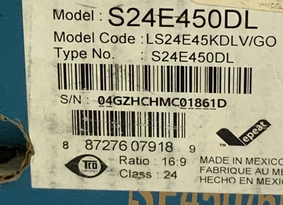 Samsung S24E450DL SE450 Series Business Work Monitor NS J5A - Image 3 of 3