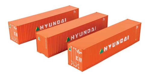 Walthers SceneMaster 949-18203 HO Contenedor Plano 40' 3-Pack Hyundai | Zustand: Nuevo