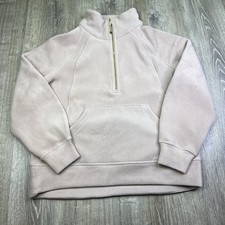 Lululemon Scuba Tumbled Fleece Funnel-Neck Half Zip Adaptive Pink/Gold M/L
