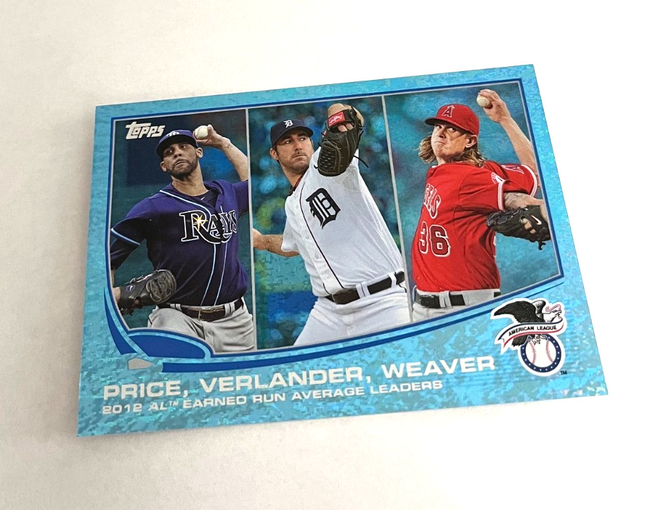 2013 Topps Baseball Update Sapphire Blue Foil  #94  LEAGUE LEADERS  ERA AL   /25