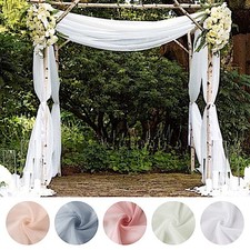 5ft x 32ft Premium Chiffon Sheer Backdrop Curtain Panel Ceiling Drape Events