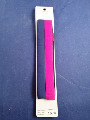 Vtg Y2K Hair Boutique 2 Piece Navy & Magenta Hair Stretch Headbands NOC *10