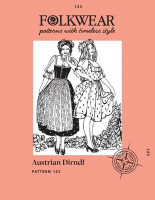 Folkwear Schnittmuster Papier Schnittmuster Österreichisches Dirndl