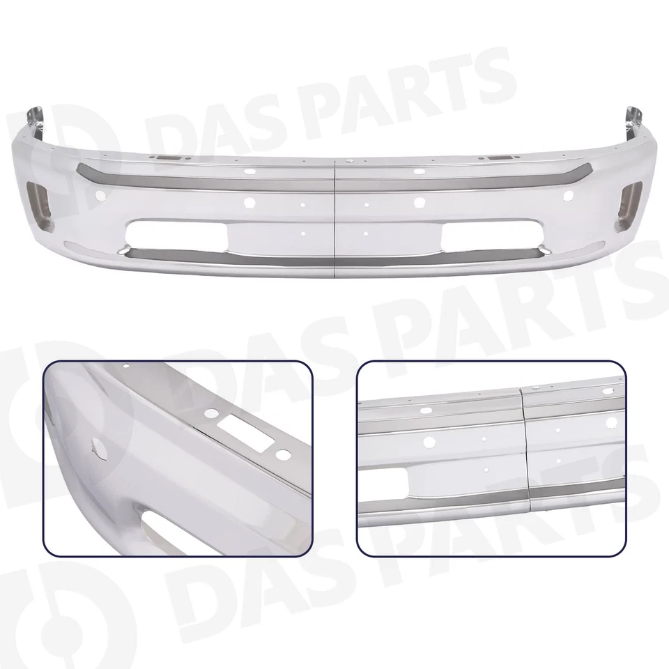 Front Bumper Face Bar For 2013-2018 RAM 1500 Steel Chrome With Park Sensor Holes Foto 4 de 4