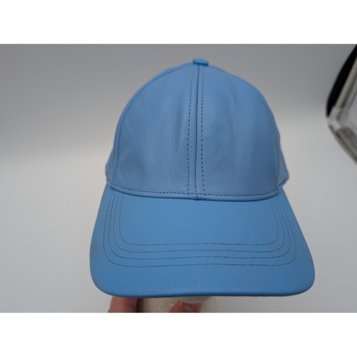 Unbranded Blue Leather Baseball Cap USA Strapback Hat Light Blue