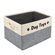 Dog Toy Basket, Foldable Dog Toy Bin Box for Living Roon Area, Collapsible St...
