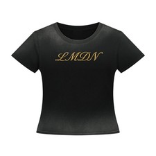La mc de Neil Women s Black Crew Neck Short S...