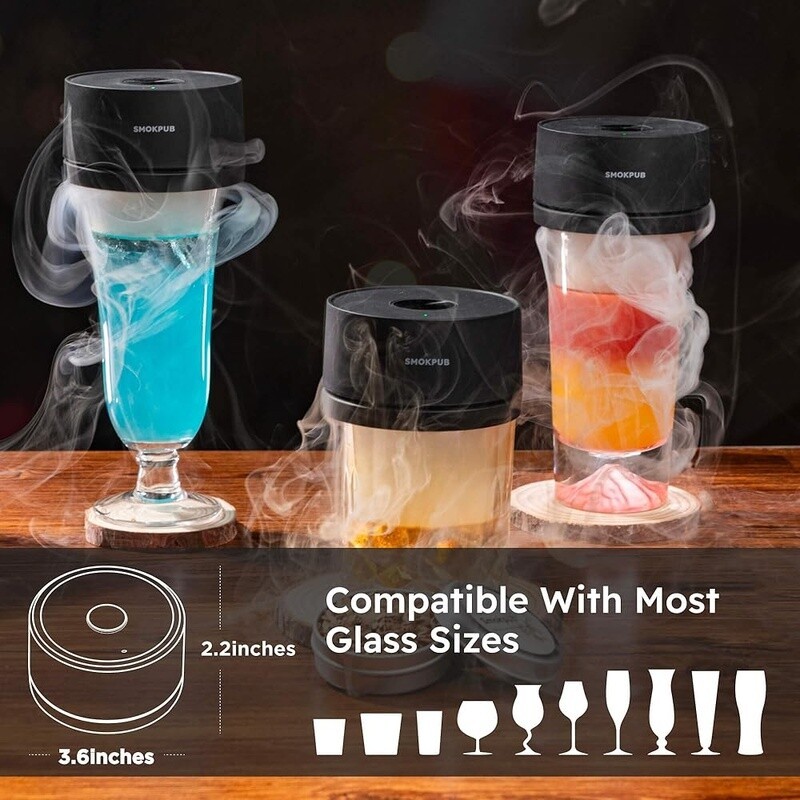 Electric Whiskey Smoker Kit Rechargeable Cocktail Infuser 6 Wood Chips Gift Set