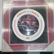 In N Out Burger 2004 “ QUALITY FOOD FOR LIFE IN THE FAST LANE “ Plate In Frame