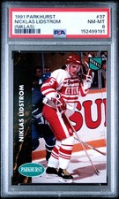 1991 PARKHURST (NIKLAS) #37 NICKLAS LIDSTROM ROOKIE RC PSA 8