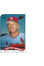 2003 FAN FAVORITES GOLD STAMPED FRONT 1989 DESIGN HALL OF FAME WHITE HERZOG