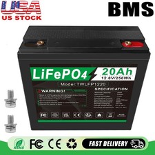 20AH 12V Deep Cycle Lithium-ion Battery LiFePO4 for Boat Solar Home Rechargeable