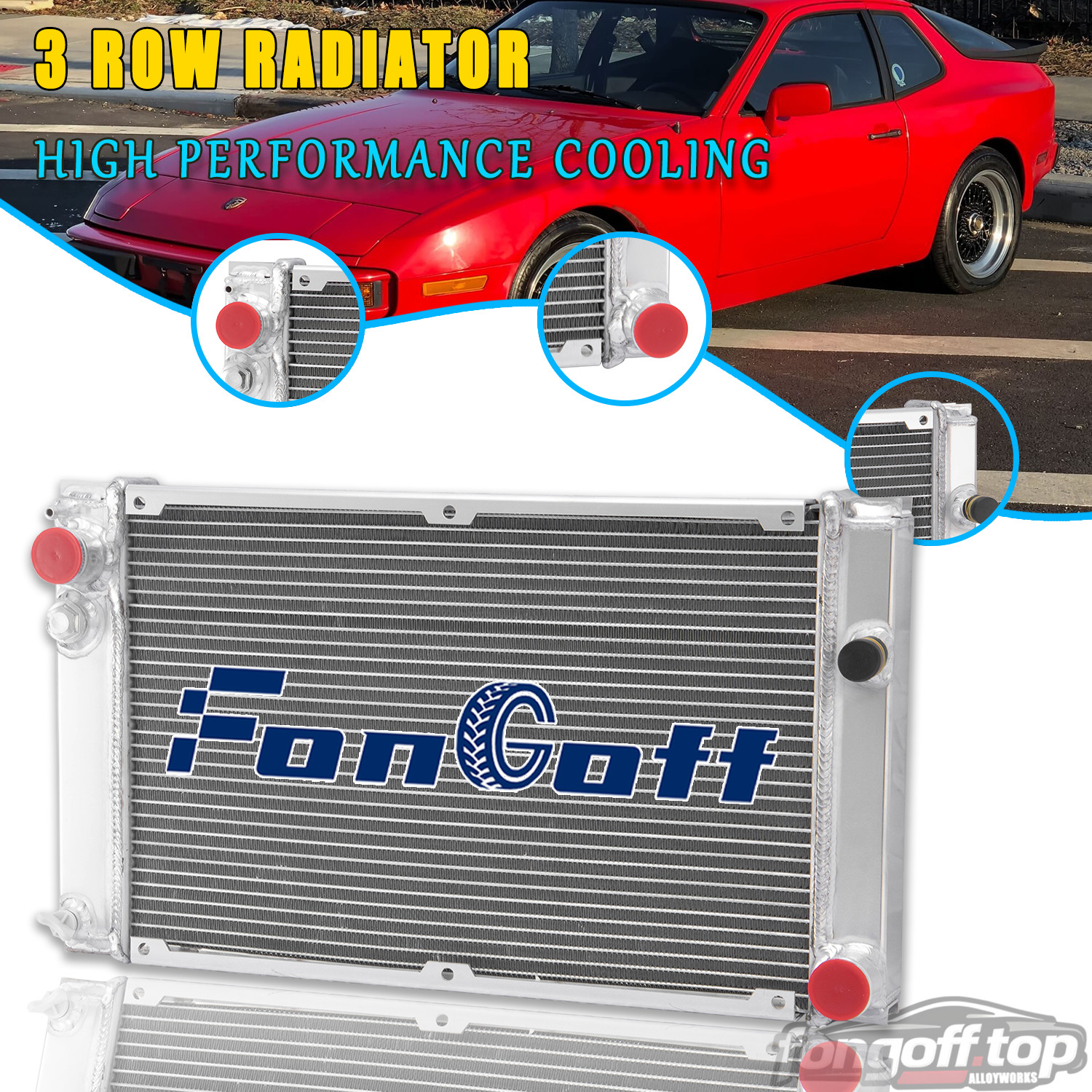 3-Row ALUMINUM RADIATOR FOR 1983-1988 86 1987 PORSCHE 944 NON-Turbo 2.5L 2.7L MT