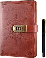 Diary with Lock, Refillable Journal with Lock Diary Organizer with Pen, Vintage