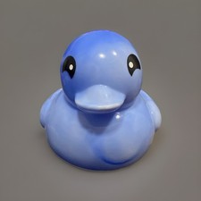 Large Marble Blue Positive 6 in. JEEP Rubber Squishy Duck Child 3 Bath Toy New