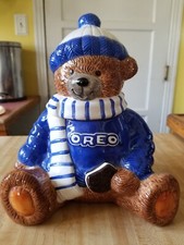 2001 Oreo Teddy Bear Cookie Jar Scarf & Beani...