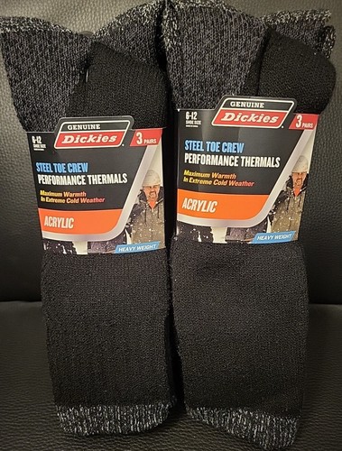 6 Paar Dickies schwere Thermo Acryl Stahlkappe Crew-Socken für Herren Größe 6-12 - Bild 9 von 9