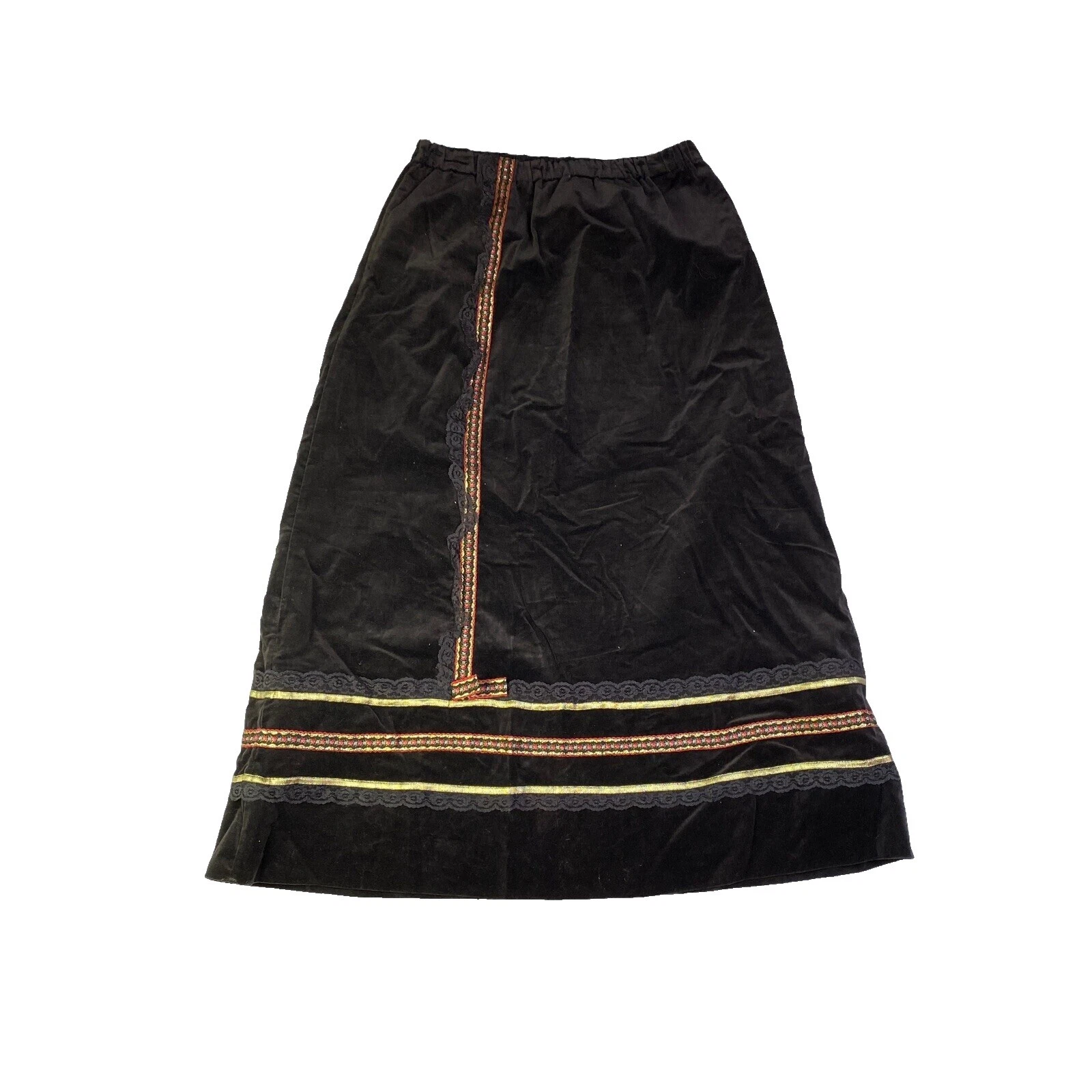 Black Velvet Vintage Skirts for Women