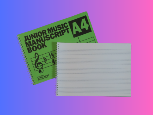 Junior Music Manuscript Book, 5 Staves - 50 pages, spiral bound - Picture 2 of 3