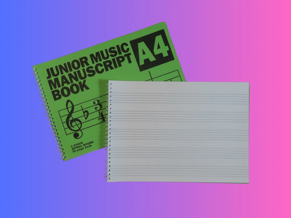 Junior Music Manuscript Book, 5 Staves - 50 pages, spiral bound - Image 2 of 3