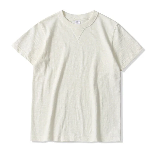 Men's Retro Heavyweight Us Slub Cotton Gusset Tubular Short Sleeve T-Shirt - Picture 10 of 30