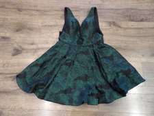 + Sherri Hill Embellished Green Black Floral HOCO Prom Cocktail Dress Size 14
