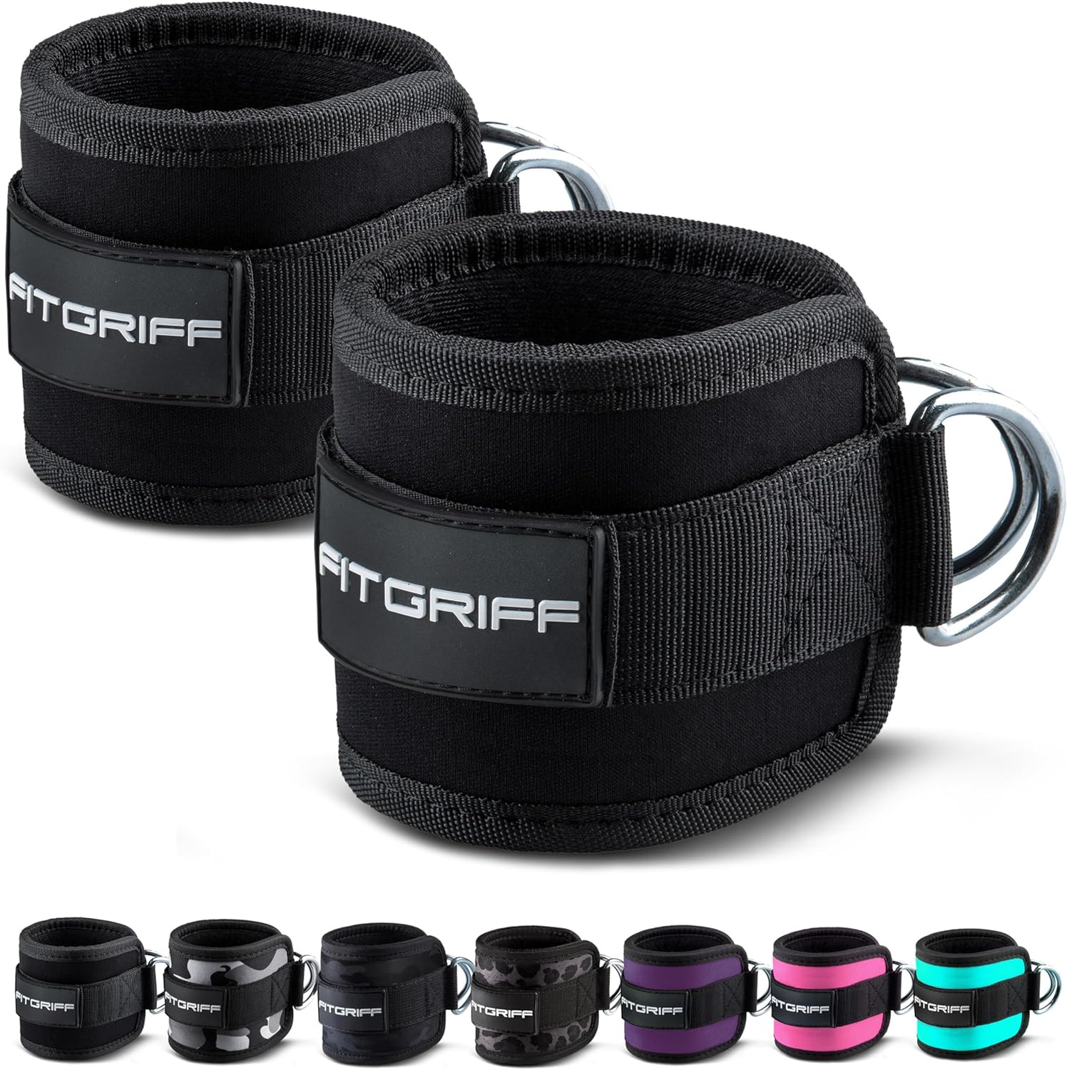 Fitgriff® Tobilleras Poleas Gym V1 (2 Piezas) - Accesorios Para Gimnasio Para En