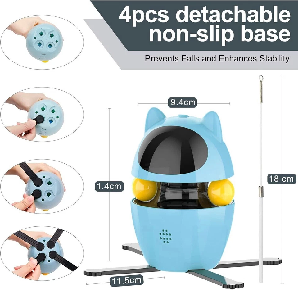 Cat Interactive Toys Laser Funny Feather Kitten Teaser Indoor Play Automatic Toy - Image 2 of 4