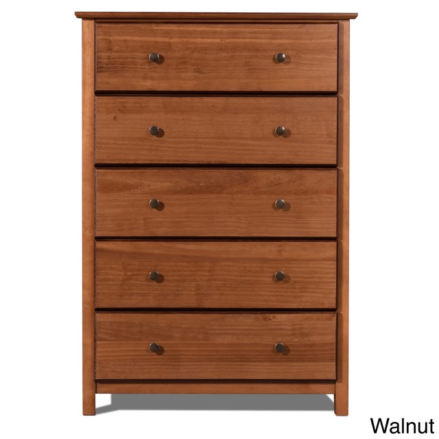 Bedroom Dresser Solid Grain Wood Furniture Walnut Brown 5 Drawer Bedroom Dresser Solid Grain Wood Furniture Walnut Brown 5 Drawer Chest Organizer