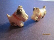 Pair Vintage Scottie Dog Figurines Hard Plastic Made in Occupied Japan