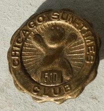 Bowling Chicago Sun Times 510 Club Crossed Pins Bowling Ball Souvenir Brooch Pin