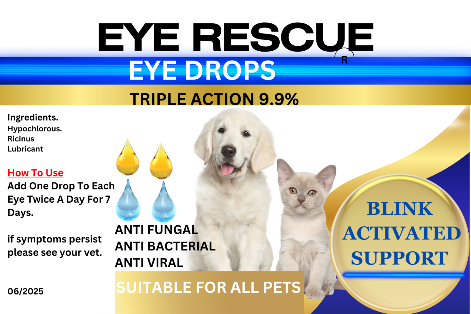 eye infection drops for dogs cats rabbits all pets eBay
