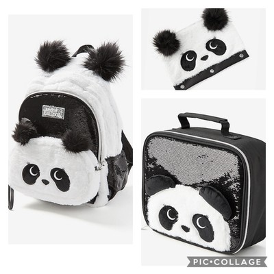 panda backpack and lunchbox