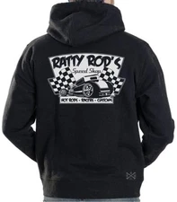 RATTY ROD'S SPEED SHOP Hooded Sweat Shirt Hoodie ~ Hot Rods ~ Racers Checkered