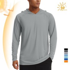 UPF50 Men's Long Sleeve Hoodie Shirts Outdoor UV Protection Casual Fishing Tops