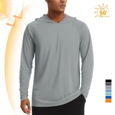 UPF50+ Men's Long Sleeve Hoodie Shirts Outdoor UV Protection Casual Fishing Tops