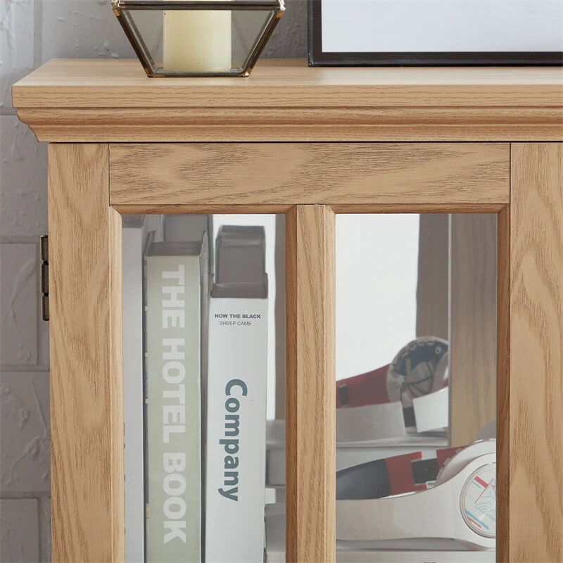  Vitrina LED Curio,Vitrina Antigua con Estantes Ajustables-Roble Foto 3 de 4