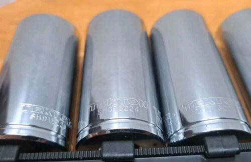 TEKTON SAE Socket Set 3/8 Drive Deep 12pt 15pc 1/4-1 Inch Twist Lock Rail NEW - Picture 2 of 22