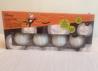 Gemmy Jack Skellington Projection Musical Pumpkin Light String 8 ft NEW 2022