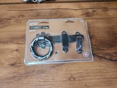 Everbilt heavy duty 6 inch black DECORATIVE RING LATCH barn door gates