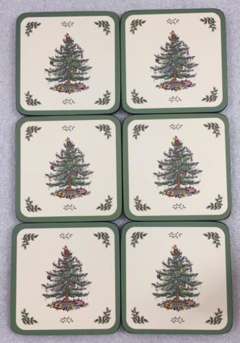 SPODE Christmas Tree Coasters set of 6 by Pimpernel  - Picture 1 of 4