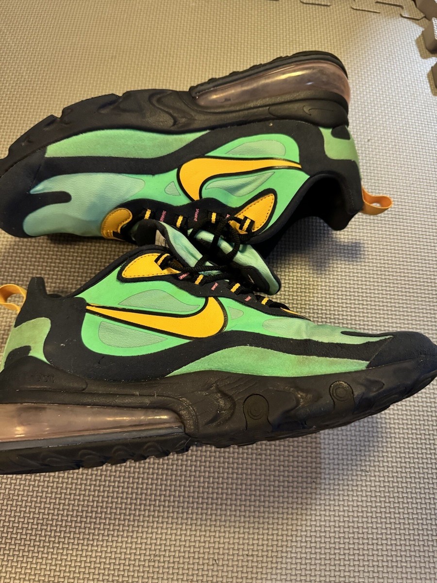 Nike Mens Air Max 270 React AO4971-300 Green Lace-Up Sneaker  display picture 3