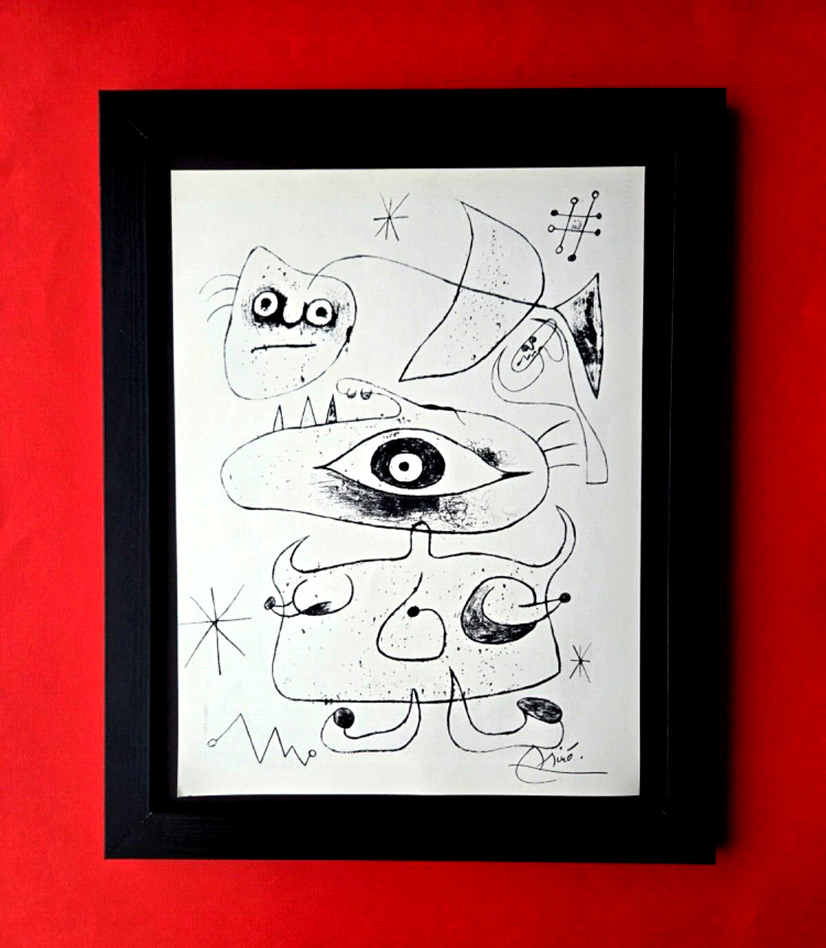 🔥 Joan Miro | Vintage 1958 Signed Colorful Print | Mounted and Framed Buy Now!!
