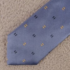 Zadi Tie Blue Gold Geometric 100 Silk Twill Andrews Ties Made in Italy 3.75"