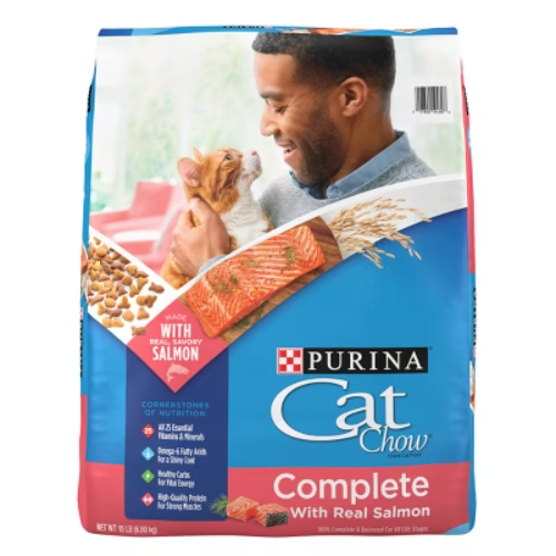 Purina Cat Chow Complete Dry Cat Food Fish Seafood Salmon Flavor 15lb Bag