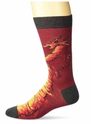 K. Bell Men's Socks, Dragon, Shoe 6.5-12, Shoe 6.5-12, Dragons
