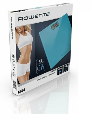 Rowenta BS1501 Classic Quadratisch Elektronische Personenwaage Glas Waage 160kg 