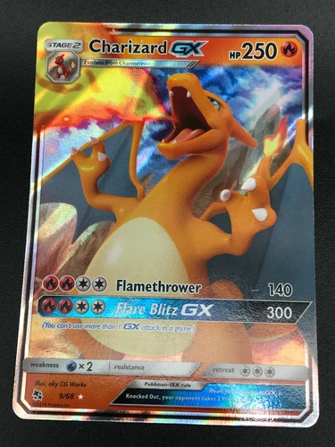 Charizard GX ULTRA RARE 9/68 Pokemon Sun and Moon Hidden Fates Set NM HOLO 2019